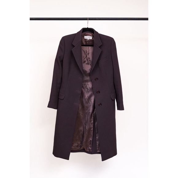 Dolce & Gabbana 1990s Single-Breasted Brown Coat - Picture 6 of 7